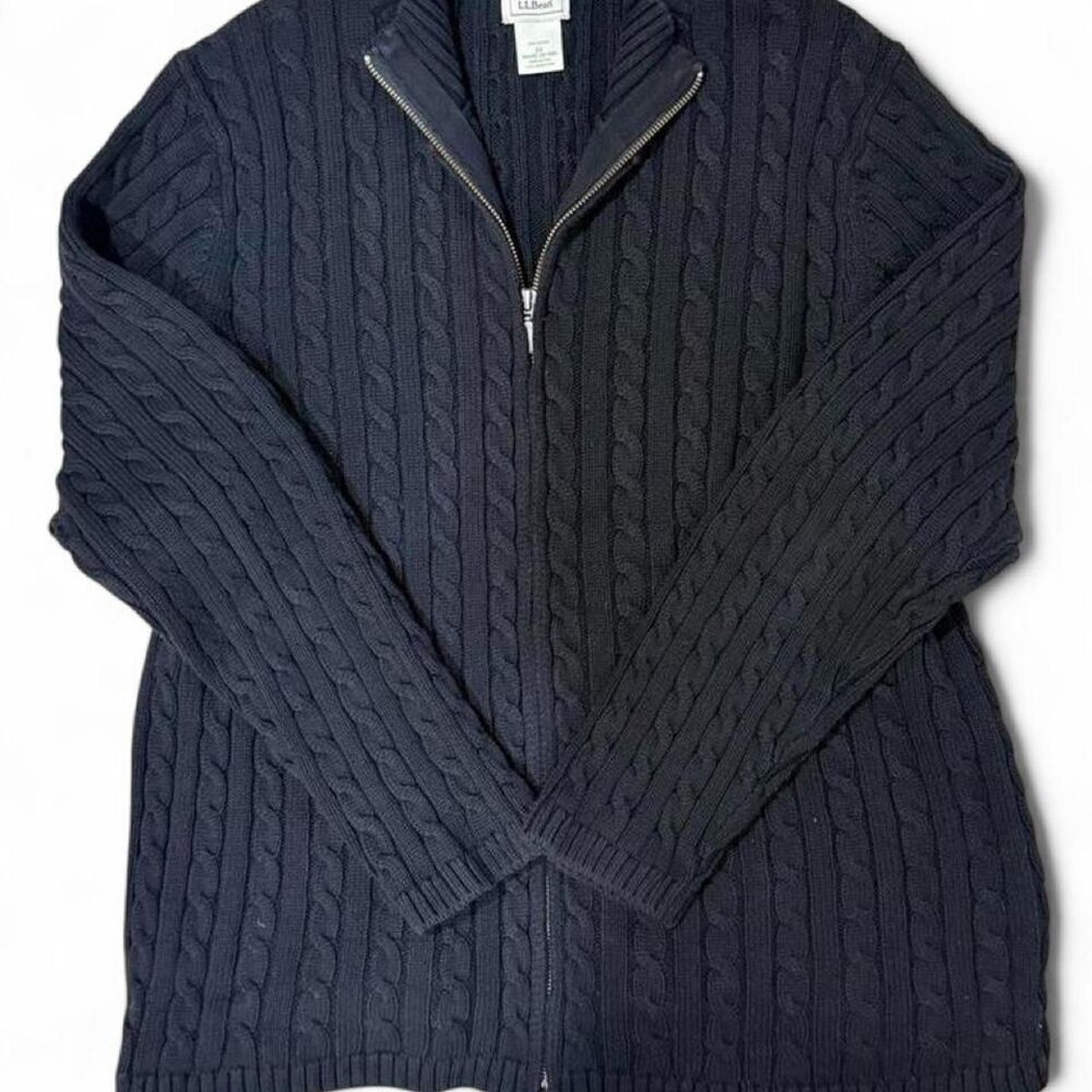 Llbean Women's Black and Navy Jumper